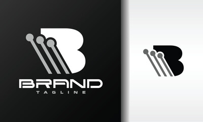 letter B circle modern logo