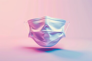 A modern, clean mask design floating against a soft pastel background, symbolizing health and protection in contemporary times.