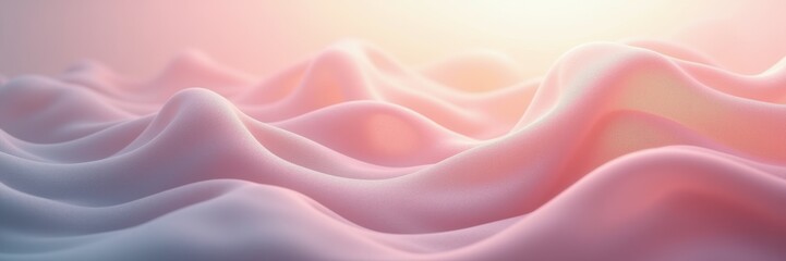 Obraz premium A serene and abstract representation of soft waves, blending pastel pink and white hues. Ideal for backgrounds, wellness, and creative projects.