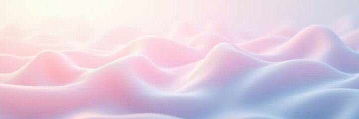 Fototapeta premium A serene, abstract landscape featuring soft, undulating waves in pastel hues, creating a calming and dreamy atmosphere. Ideal for wellness, beauty, and creative industries.