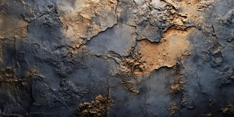Dark grey textured wall with rough, cracked surface and patches of gold.