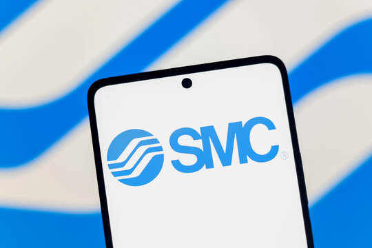 September 8, 2024, Paraguay. In this photo illustration, the SMC Corporation logo is displayed on a smartphone screen.
