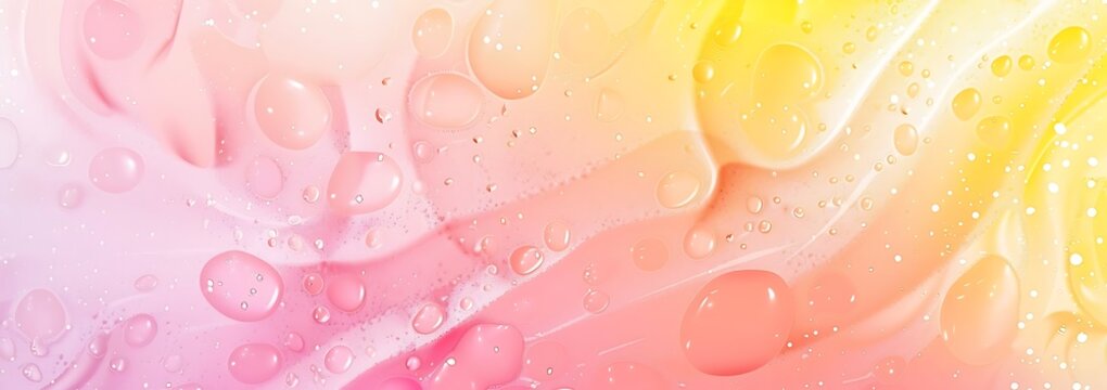 Colorful pink, yellow, and orange soap foam background vector illustration with space for text