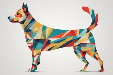 Obraz premium Abstract Dog Art: A full-body abstract illustration of a dog