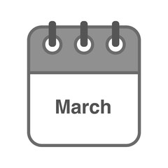 March icon vector. Daily, monthly, yearly calendar icon