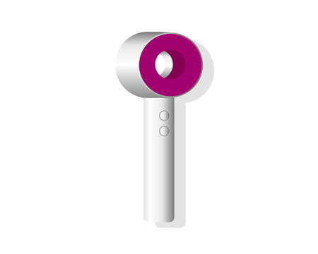 recommend clip art: Realistic hairdryer for hairdresser salon, barbershop or home usage. Vector illustration Dyson hair-dryer.