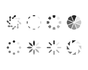 Collection Loading bar status icon. Vector illustration. Set of vector loaded icons. Download progress. Donload or Upload.