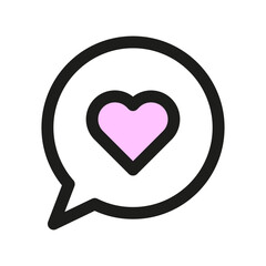 Heart message icon. Love chat symbol. Communication with heart. Vector illustration.