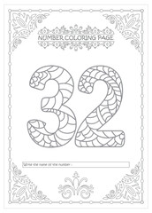 Cute Printable Number Coloring Pages for Preschoolers Vector Art