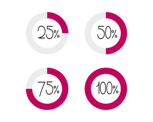 Collection Loading bar status icon. Vector illustration. Set of vector loaded icons. Download progress. Donload or Upload.