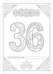 Cute Printable Number Coloring Pages for Preschoolers Vector Art