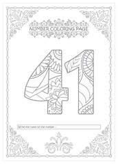 Cute Printable Number Coloring Pages for Preschoolers Vector Art