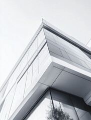 Fototapeta premium modern architecture building design glass facade urban landscape contemporary structure minimalist design geometric shapes architectural detail sleek lines