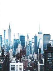 Obraz premium city skyline urban architecture buildings new york landscape high-rise metropolis transportation everything cityscape downtown horizon skyscrapers