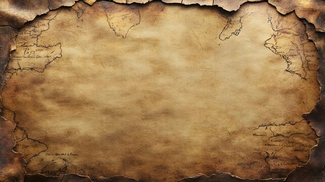Vintage parchment with an aged texture, perfect for creating maps or historical documents.