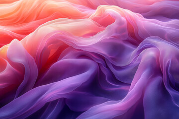 Fototapeta premium Layers of translucent pinks and purples overlap, creating a dreamy, ethereal effect. Concept of mystical allure. Generative Ai.