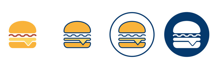Hamburger icon vector isolated on white background. Burger and hamburger icon. Fast food vector icon