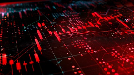 Recession stock market financial chart on a trading board background.