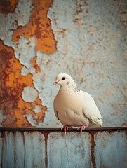 Obraz premium dove isolated on metal background
