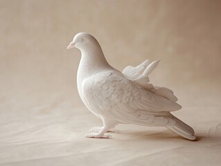 Fototapeta premium dove isolated on paper background