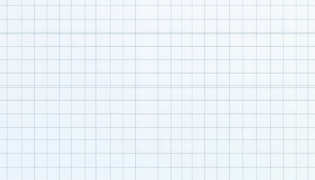  Vector Illustration of a White and Blue Grid on a White Background, Featuring a Blank Sheet of Graph Paper with Blue Lines in a Minimalist Square Grid Pattern