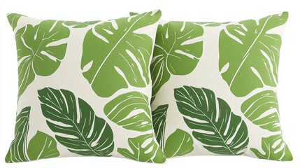 Tropical Leaf Pattern Decorative Pillows Set
