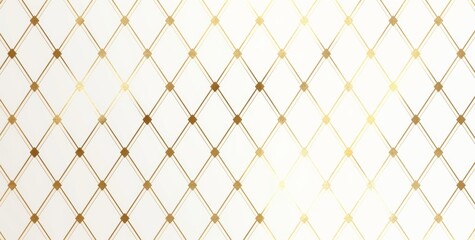 Small Gold Diamond Pattern on White Background, Symmetrical Composition with Clean Lines and Delicate Texture