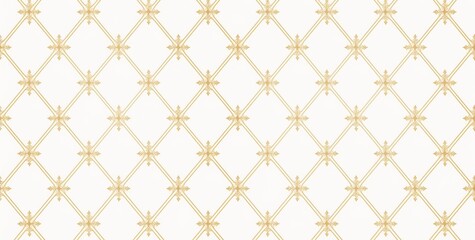 Fototapeta premium Small Gold Diamond Pattern on White Background, Symmetrical Composition with Clean Lines and Delicate Texture
