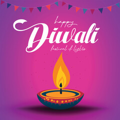Vector Creative happy Diwali festival Illustration Diwali greeting illustration Diwali celebration