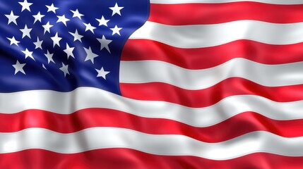 Obraz premium Waving American Flag with Stars and Stripes in Red, White, and Blue - Patriotic Symbol of the United States