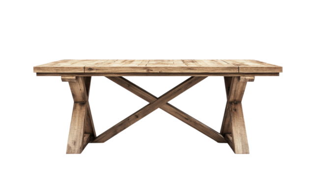 Wooden table on a transparent background