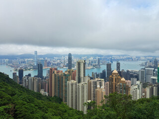 Fototapeta premium View of Hong Kong Island from The Peak. 