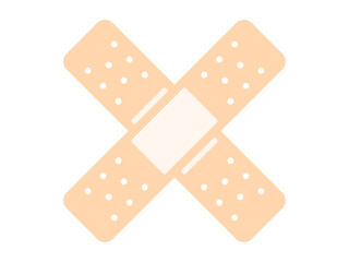 シンプルな絆創膏ばってんアイコン：長方形ベージュA