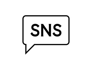 ミニマルなSNS吹き出しロゴD：黒線