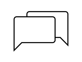 Naklejka premium ミニマルなチャットアイコンF：黒線