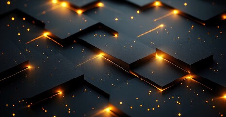 Abstract Black and Gold Geometric Background