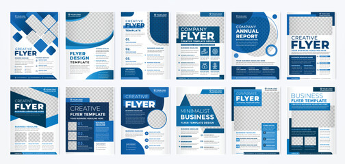 set of business flyer template with minimalist layout and modern style use for promotion kit