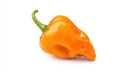 Orange Habanero Pepper Isolated on White Background