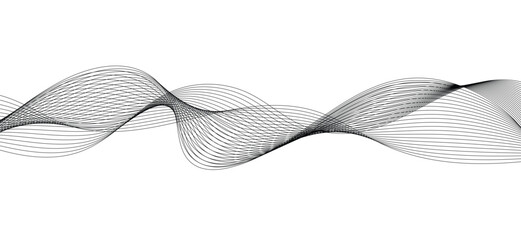 Wave lines smooth flowing dynamic isolated on white background. Technology, digital, communication, science, music concept vector background illustration