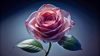 A high-resolution transparent image of a single rose with realistic petals in vivid detail for artistic and design