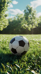 Obraz premium Football field on sunny grass