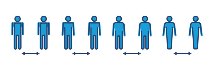 Social distance icon vector. social distancing icon. self quarantine sign