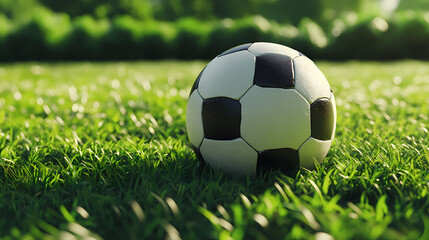 Obraz premium Football field on sunny grass