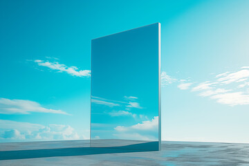 Fototapeta premium A large mirror reflecting the sky