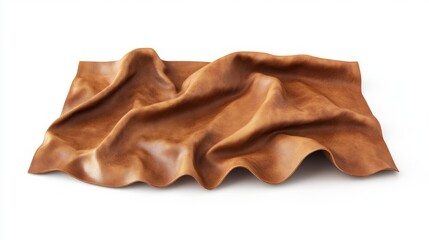 High-Quality Brown Leather Texture with Natural Wrinkles and Soft Folds