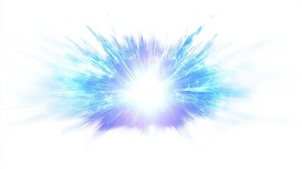 Explosive Burst of Light in Vivid Blue and White Hues with Radiant Energy Pattern