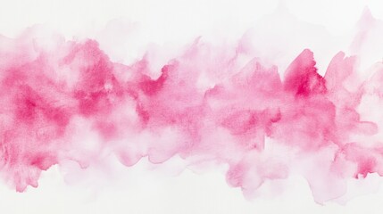 Abstract Pink Watercolor Brush Stroke Painting on White Background