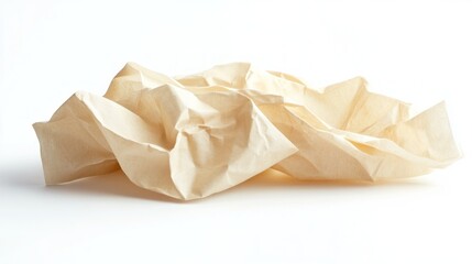Crumpled Beige Textured Paper with Soft Lighting