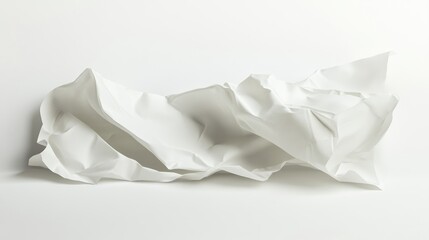 Fototapeta premium Abstract Crumpled White Paper on Clean Background