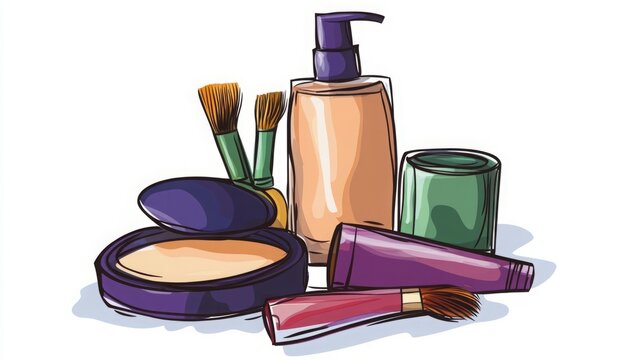 recommend clip art: Close-Up Clipart of High-Quality Beauty Products Isolated on White Background